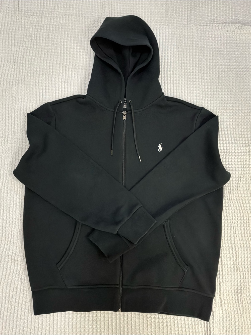 Polo by Ralph Lauren Black Full-Zip Hooded Sweatshirt with White Pony